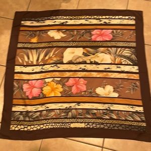 Salvatore Ferragamo brown silk floral print shawl/scarf